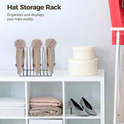 OMISTAR 2 Pcs Hat Storage Racks, 10.2 in Sturdy Beanie Holder Organizer for Desktop, Iron Knitted Hat Storage Rack, Winter Swimming Hat Display Rack, Metal Display Stand for Book