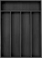Besilord Bamboo Silverware Holder - Drawer Organizer with 5 Slots (Black)