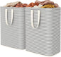 Lifewit 2 Pack Laundry Basket 65L Each, Collapsible Clothes Hamper with Reinforced Handles, Freestanding Waterproof Design for Bedroom and Laundry Room, Grey 130L Total