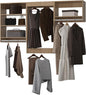 Modular Closet System, 96" Wide Closet Organizer System with Hanging Shelving , Wood Tower Closet Storage for Walk In Closets, Wall Mounted Wardrobe Organizer Kit System, Bedroom, Wood