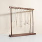 Large necklace hanger shelf with 17 copper bars, Wooden jewelry storage organizer rack for hanger necklace bracelet, necklace display stand for boutique store【Walnut】