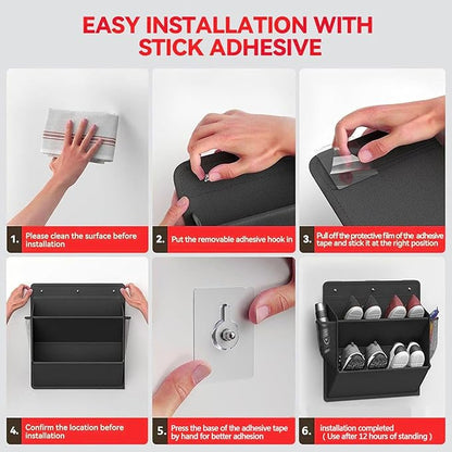 Wall Hanging Shoe, Over the Door Shoe Rack with Adhesive Hooks,Narrow Space Saving Closet Organizers for (Black)