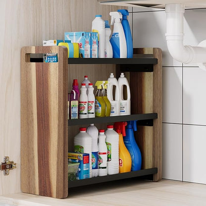 Bathroom Counter Organizer,Bathroom Counter Shelf,Bathroom Organizers,Under Sink Organizer,Cologne Organizer For Men,Cologne Cabinet,Spice Rack Organizer for Cabinet,Gifts(Brown 3 Tier)