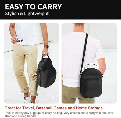 Livelab Hat Case, Hard Hat Case for Baseball Caps, Hat Storage with Carrying Handle & Shoulder Strap, Hat Organizer Protects Up to 6 Hats, Perfect for Travel & Home Storage - Black
