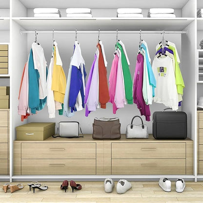 Ripeng Space Saving Clothes Hanger 8 Packs 5 in 1 Multi Layer Anti Slip Metal Heavy Duty Stainless Steel Sweater Shirt Clothes Hangers Closet Storage Organizer (Black, Style 1)