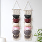 Wonderjune 2 Pcs Baseball Cap Holder, Boho Macrame Hat Organizer for Wall, over the Door Hat Rack for Decoration and Display Handmade Hanger for Baseball Holder up to 20 Caps(White)
