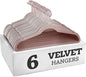 Non-Slip Velvet Hangers - Ultra Thin Space Saving Suit Hanger with 360 Degree Swivel Hook - Strong and Durable Velvet Clothes Hangers - Coat Hangers for a No Hanger Marks (Pink, Pack of 6)