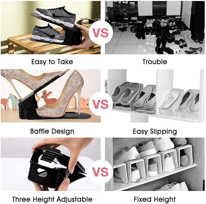 Neprock Closet Shoe Organizer,Shoe Storage Organizer Shoe Rack for Closet Organization,Shoe Slots Organizer De Zapatos Shoe Hoder Space Saver for Entryway(36 Pack)(Black)