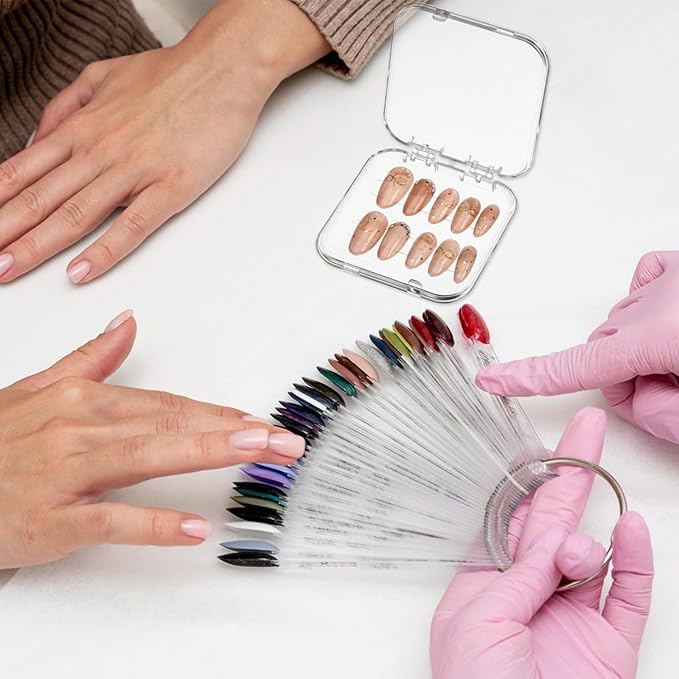 20pcs Press on Nail Storage Box Press on Nails Packaging Fake Nail Storages Case with 90 Pcs Adhesive Double Sided Tape for Fake Nail Storage Nail Display Nail Salon