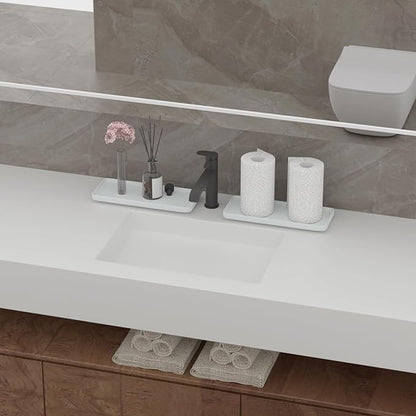 Premium Ceramic Bathroom Tray – Sleek Non-Slip Organizer for Shower, Countertop, Vanity | 9.25x3.66inch | Easy-Clean, Corrosion-Resistant