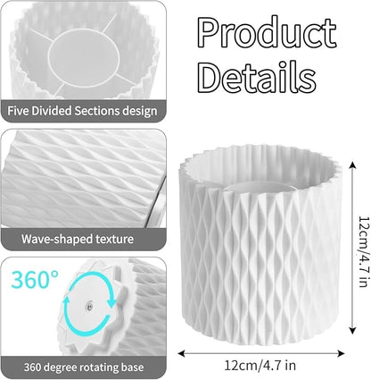 YLYZ Rotating Makeup Brush Holder Organizer Toothbrush Holders, Multi-Functional Toothbrush and Toothpaste Holder, Tooth Brush Organizer for Bathrooms Vanity, White, 4.7" L x 4.7" W x 4.7" H