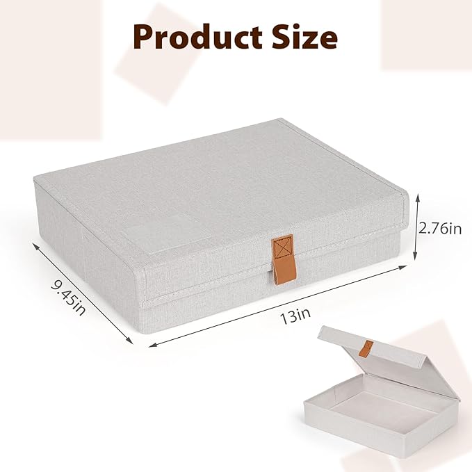 Flenpptly Decorative Photo Storage Box, Photo Boxes Storage with Lids Keepsake Box to Store Pictures, Envelope, Scrapbook Supplies Comes with Business Card Frame to Mark (Small)