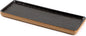 Vanity Tray with Brown Trim, Candle Tray, Bathroom Countertop Perfume Holder Organizer, Decorative for Dresser, Table, Countertop, Home décor, Rectangular, Black, 12''×4.7''