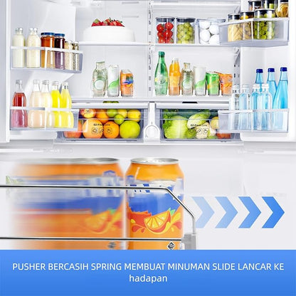 Drink Organizer for Fridge, Soda Can Dispenser for Refrigerator, Automatic Self-Pushing Drink Pusher, Space-Saving Fridge Storage, Holds up to 25-30 Cans, 5 Row