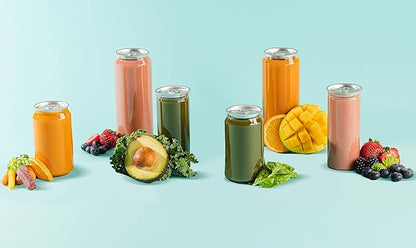 Hammont 100pk Plastic Juice Bottles with Caps – Sealable Smoothie, Boba, & Iced Coffee Cups – Reusable Clear Drink Containers – Compatible Automatic Cup Sealers (16 oz)