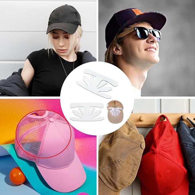 15pcs Baseball Cap Inserts for Shape, Hat Insert to Keep Shape, Universal Hats Inserts to Keep Shapes for Fitted Caps Ball Sports Caps and Home Store Display Stand White