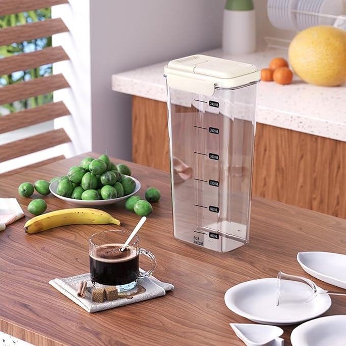 3-Piece Airtight Storage Set - 1200ml+2000ml+2800ml with Handheld Design, BPA-Free Food-Grade, Stackable Organizers for Flour, Grains, Oats, Pasta, Pet Food (Light Grass Green)