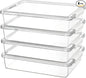 Vtopmart 6 Qt Plastic Storage Bins with Lids, Clear Sensory Bins, Arts Crafts Organizers and Storage, Stackable Containers for Home Office and School Supplies, 4 Pack, White