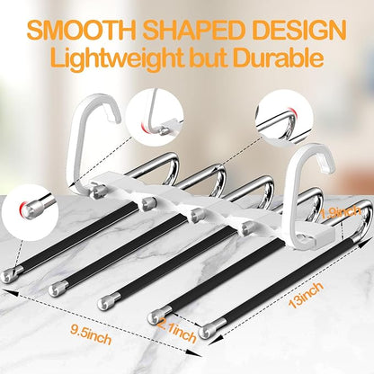 Pants Hangers Space Saving - 2 Pack - Closet Organizers and Storage, Hanger for Jeans Trousers Clothes