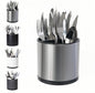 LIBODOUR Utensil Holder, 360°Rotating Kitchen Utensil Holder For Counter,Cooking Silverware Organizer Stainless Steel Caddy Flatware Spoon Spatula Tool Cutlery Container