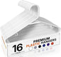 HOUSE DAY White Plastic Hangers 16 Pack, Space Saving Coat Hanger, Clothes Hanger with Non Slip Hooks, Plastic Clothing Hangers for Closet, Ideal for Everyday Use on Shirts, Coats, Pants, Dress