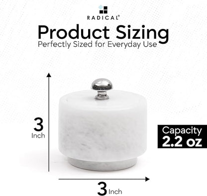 Radicaln Marble Salt Cellar with Lid 3" White Handmade Salt Box & Spice Jar for Kitchen Counter, Ideal Salt Holder, Sugar Bowl & Salt Dish, Salt Container For Housewarming Gift & Kitchen Decor