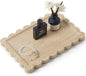 Real Natural Scalloped Travertine Tray for Bathroom, Vanity, Kitchen and Desktop, Decorative Stone Tray for Jewelry, Cosmetics, Candles, Lotion, Perfume and Home Décor (Travertine, 12" x 8")