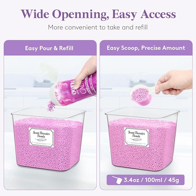 Lifewit Laundry Pods Container with Lid, Dryer Sheet Holder, Room Organization Storage for Coffee Pods Kcup Washing Powder, Scent Booster Beads, 2600 +2000ml/0.53+0.7gal，Natural,3 Pcs