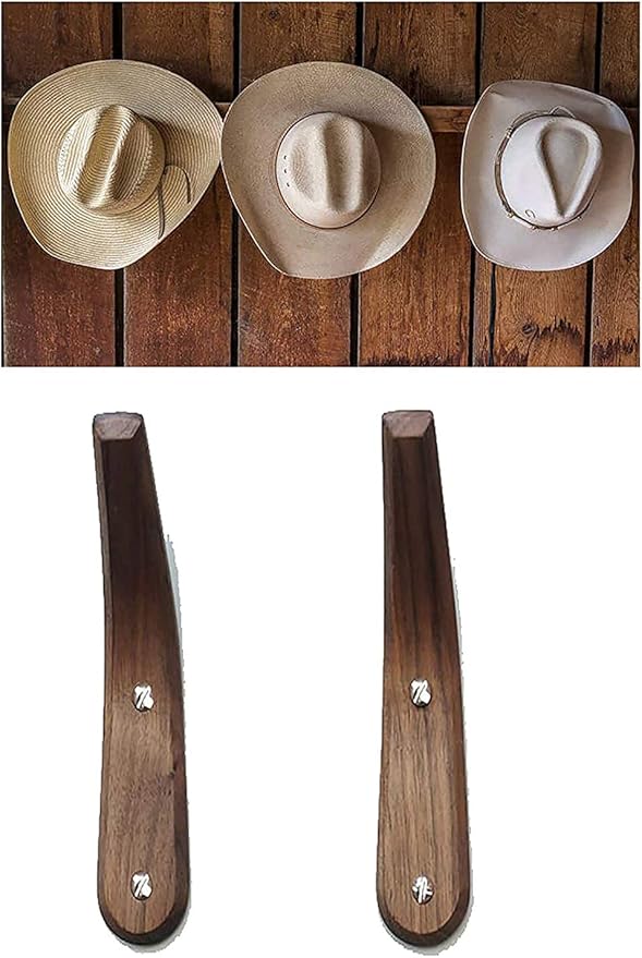Hat Rack/Hat Holder/Hat Rack for Wall/Hat Organizer/Cap Rack/Cowboy Hat Holder/Cowboy Hat Rack/Hat Racks for Baseball caps/Jacket Hanger/Cowboy Hat Display & Storage Hange - No Hat, 2-Pcs