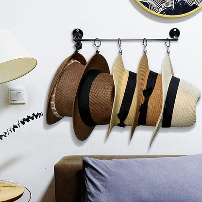 CAPHONT Hat Rack for Baseball Cap Organizer with 24 Hooks, Modern Metal Hats Storage Wall Mounted Caps Hanger for Closet Door Bedroom Entryroom Laundry, 2 Pack