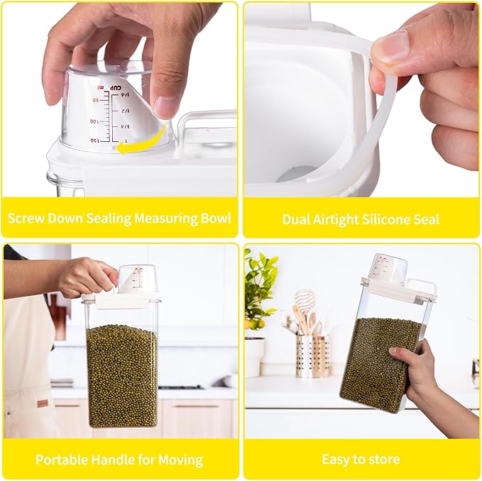 FrutPunch Rice Container,Rice Storage Container,3-5 Lbs Tcereal Storage Container,Suitable for Home Kitchen Rice, Soybean Food Storage,Pet Food Storage Containers (2.3, Liters)