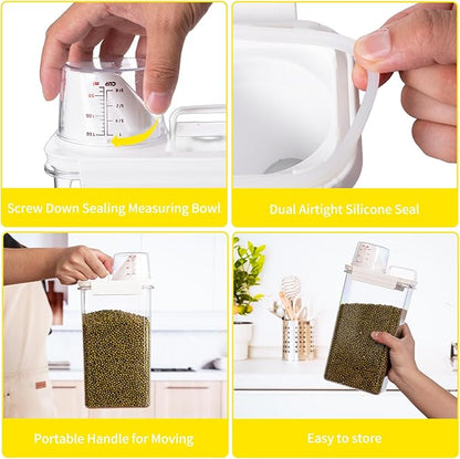 FrutPunch Rice Container,Rice Storage Container,3-5 Lbs Tcereal Storage Container,Suitable for Home Kitchen Rice, Soybean Food Storage,Pet Food Storage Containers (2.3, Liters)