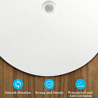 Jersvims 8 Inch Acrylic Turntable Platter, White Turntable Organizer Round Rotating Plate for Kitchen Pantry Cabinet Desk Rack Spice Cake Cookie Decorating