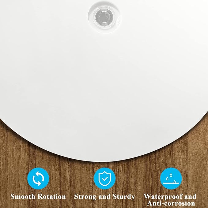 Jersvims 2Pcs 6 Inch Acrylic Turntable Platter, White Turntable Organizer Round Rotating Plate for Kitchen Pantry Cabinet Desk Rack Spice Cake Cookie Decorating