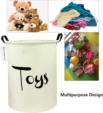 QUEENLALA Large Storage Basket,Laundry Hamper/Bathroom/Home Decor/Collapsible Round Storage Bin,Boys and Girls Hamper/Boxes/Clothing(Toys)