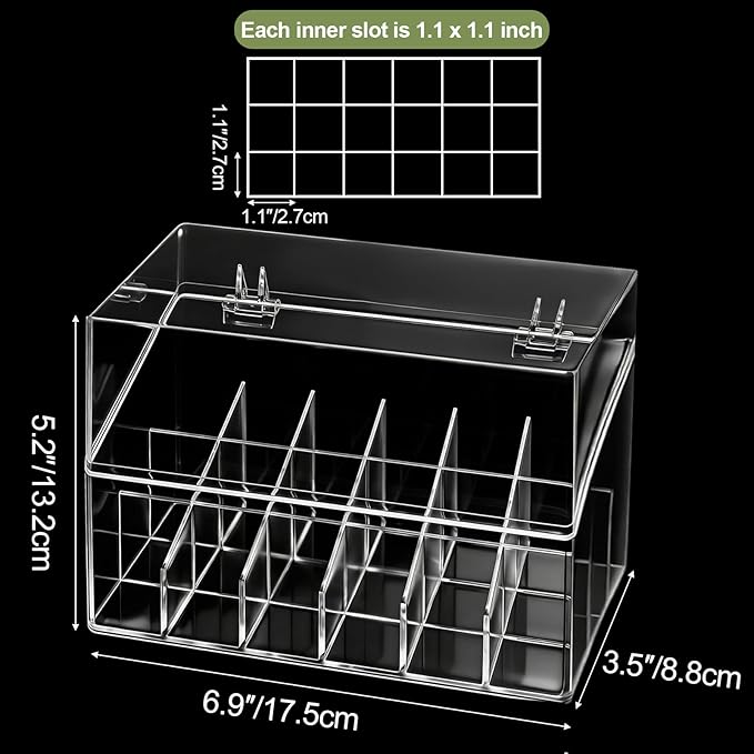 Foraineam 3 Pack Lipstick Holder Organizer with Lid, 18 Spaces Clear Acrylic Lipstick Display Stand Container, Dust-proof Beauty Makeup Storage Case for Cosmetic Dresser Vanity Cabinet Display