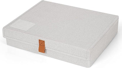 Flenpptly Decorative Photo Storage Box, Photo Boxes Storage with Lids Keepsake Box to Store Pictures, Envelope, Scrapbook Supplies Comes with Business Card Frame to Mark (Large)