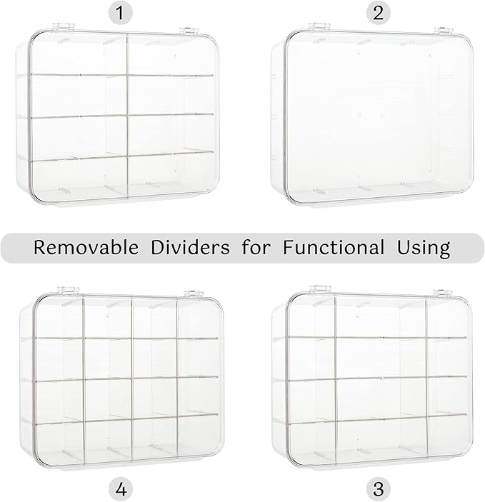 Tie Rack Organizer, Clear Tie Organizer Box, Acrylic Tie Display Rack for 16 Ties Storage, Tie Box Organizer for Men Tie Holder (Transparent)