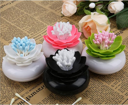 Bloss 2 Pack Louts Qtip Holder Dispener Holder Cotton Swabs Bud For Cotton Swab Toothpicks Bathroom Decor - (Green + Black)
