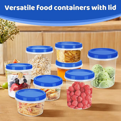Atecare Heavy Duty Airtight Plastic Containers with Twist Top Lids, Stackable Freezer Containers for Lunch, Salad, Soup, Leftover, Ice Cream, BPA Free [6 Pack-32 oz]