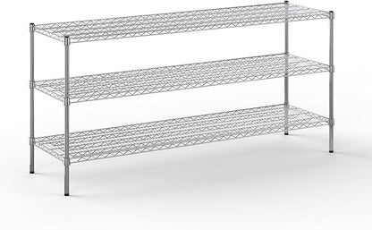 21" Deep x 72" Wide x 34" Height Wire Shelving Kit | 3-Tier | NSF Commercial Storage Rack Unit