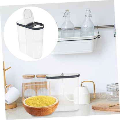 Airtight Rice Storage Container with Divided Compartments Sealed Food Storage Bin for Kitchen Organization PP Material for Grains Cereal Beans and Flour