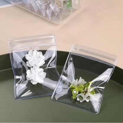 50 Portable thick PVC pouches,for Jewelry Organizer Zipper Bags for Necklaces Bracelet Rings and Earrings