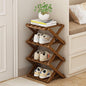 YYW Shoe Rack, Foldable Bamboo Shoes Shelf, Freestanding Shoe Storage Organiser for Entryway, Hallway, Bedroom, Closet (Brown, 4 Layers)