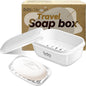 PEISAINOX Travel Soap Case with Lid,Leakproof Soap Holder with Drainage Layer, Travel Essentials Soap Containers, Portable Soap Bar Dish for Camping, Gym, Bathroom,Kitchen,Dormitory,Hotel(White)