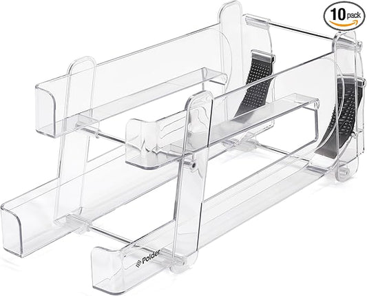 Polder Gravity Feed Can Dispenser, BPA-Free Plastic Beverage and Drink Dispenser, Holds Up to 10 Soda Cans, Ideal for Refrigerators and Countertops, Fridge Organizer, 14" x 5.3" x 6.1"