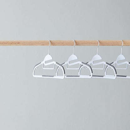 Amazon Basics Space Saving Non-Slip Rubber Coated Plastic Hangers with 360° Swivel Hook, Thin, Gray, Pack of 50