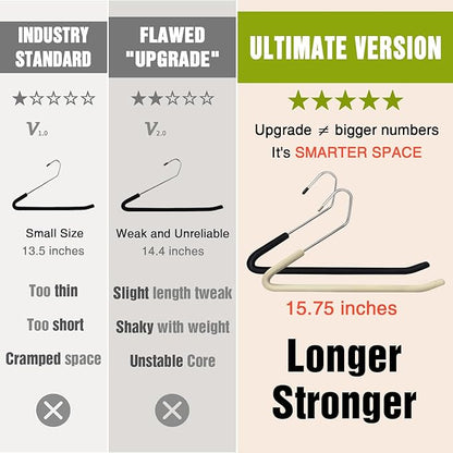 Spring Fever Open Ended Non Slip Sponge Padded Pants Hangers - Chrome Plating Foam Heavy Duty Space Saving Beige Long 5