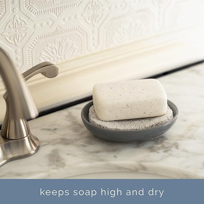 S&T INC. Bar Soap Holder for Kitchen, Bathroom, and Soap Dish, 4 Pack, White, 2.9 inches by 4.4 inches