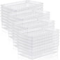 Wenqik 24 Pcs Plastic Storage Baskets for Classroom Organizing Small Pantry Storage Bins Rectangular Tray for Back to School Household Toys Classroom Bedrooms, Kitchens Countertops(Clear)